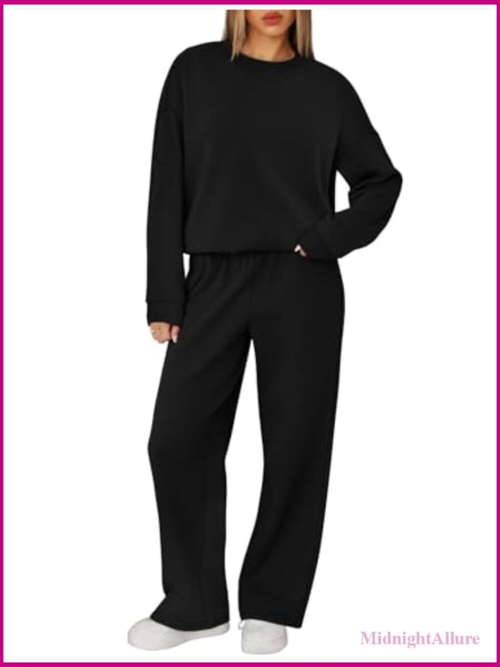 2 Piece Lounge Set - Oversized Sweatshirt & Wide Leg Sweatpants - Picture 4 of 7
